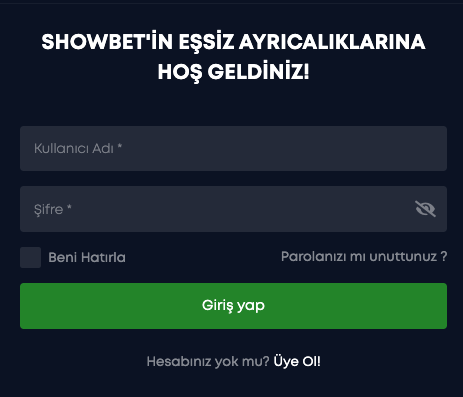 Showbet Giriş